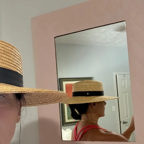 Dynamite Tan Straw Hat with Black Band - Picture 5 of 6